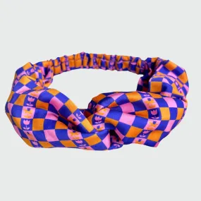 Caissa Turban Headband Purple and Orange