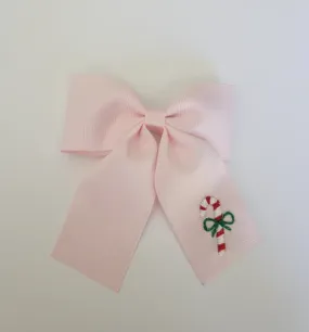 Candy Cane Monogram Bow