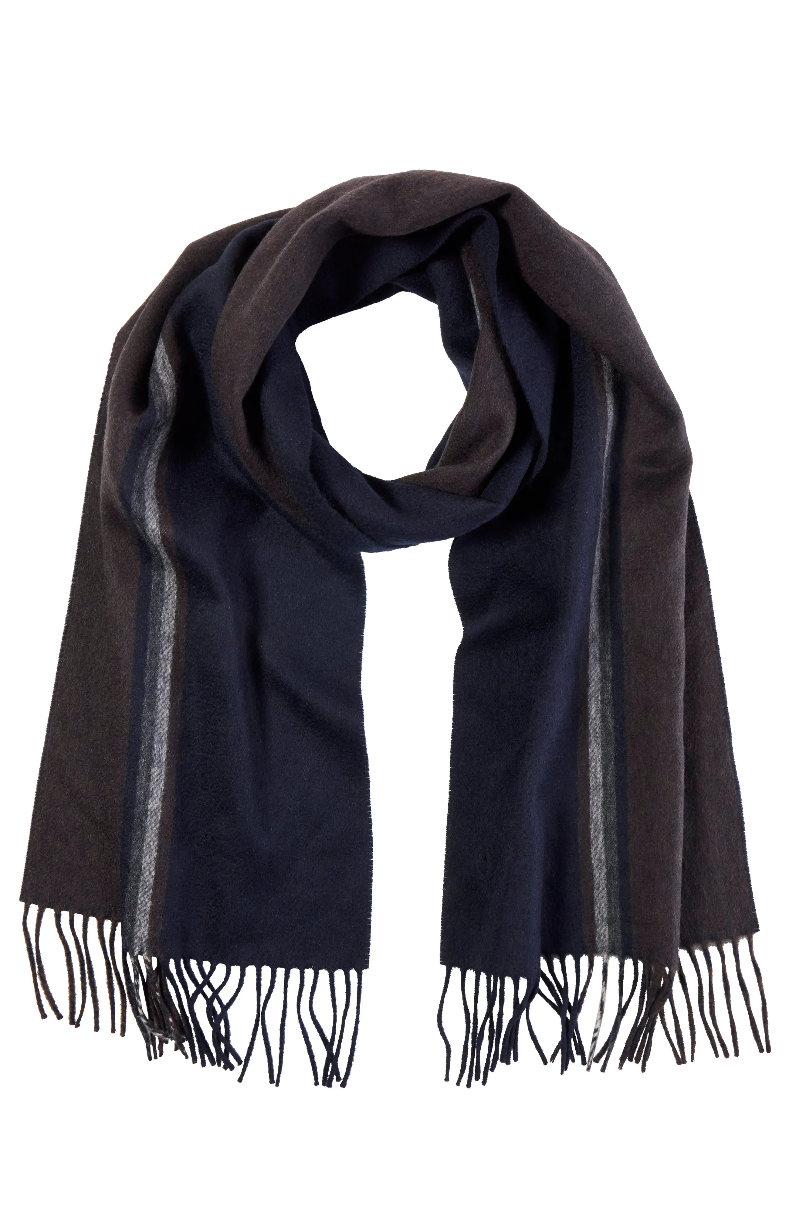 CASHMERE DOUBLE FACE COLORBLOCK WOVEN SCARF