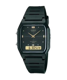 Casio - Duo Gents Black and Gold Watch