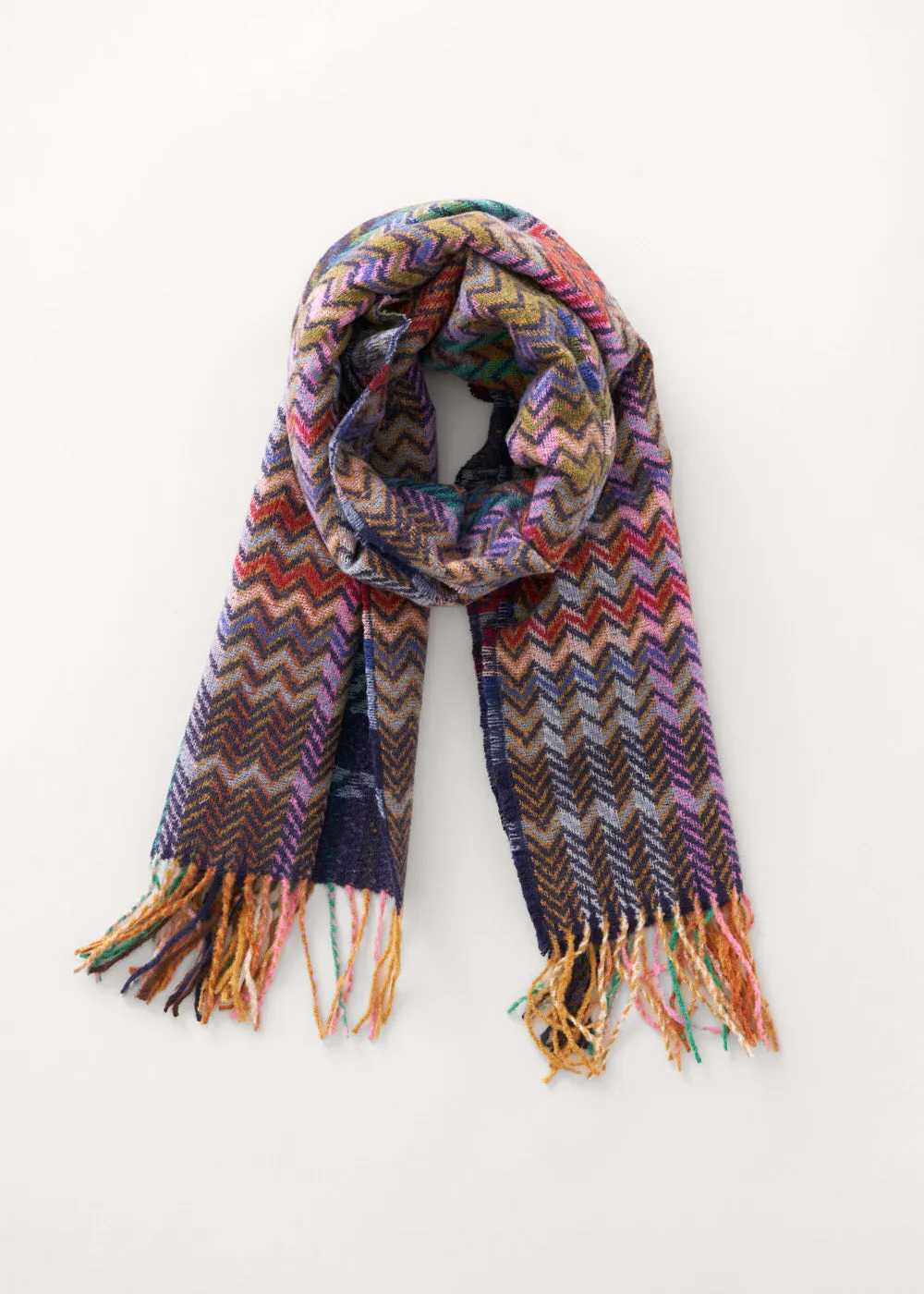 CHERISH CHEVRON SCARF - BLUE