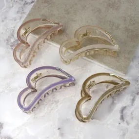 Clear Open Heart Hair Claw