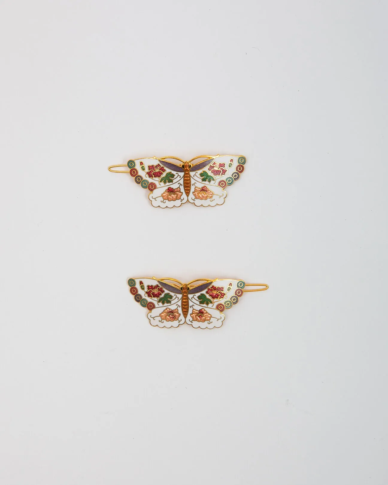 Cloisonné Hair Clips - Butterfly