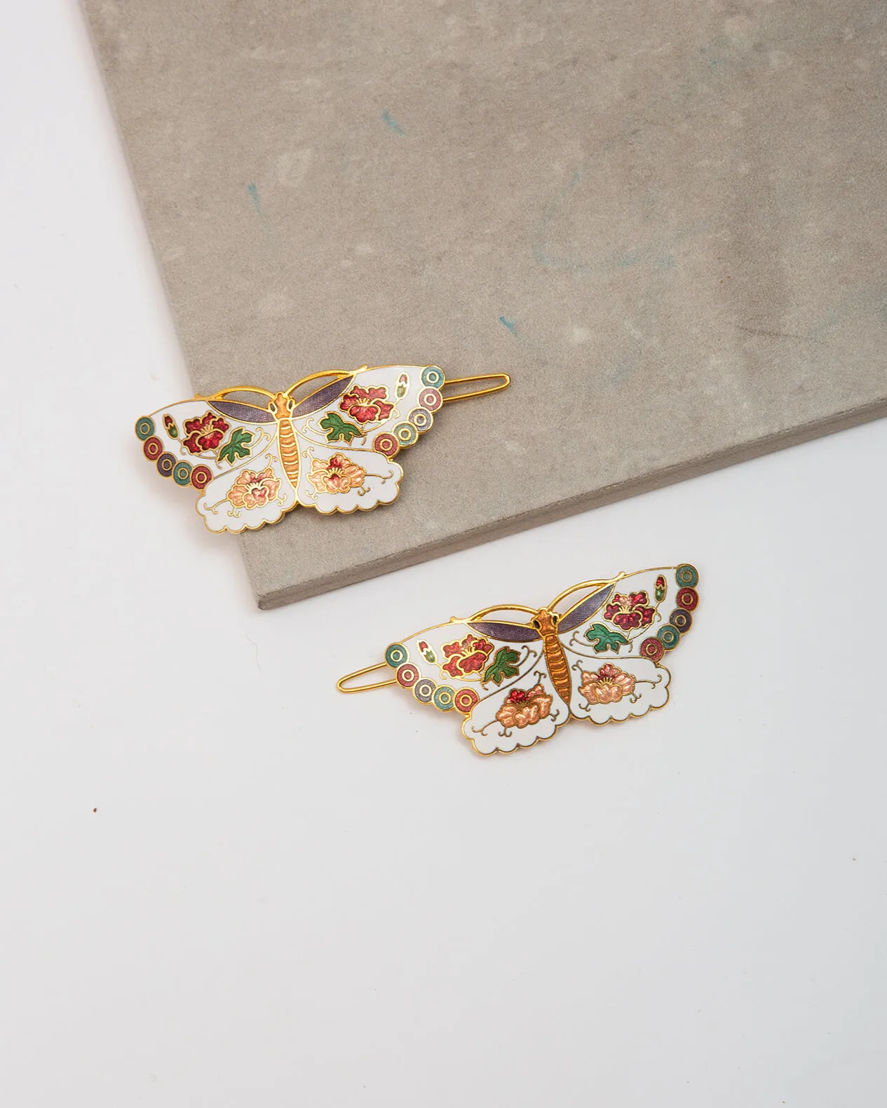 Cloisonné Hair Clips - Butterfly