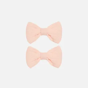 Cozy Mini Bows - Peach Dust