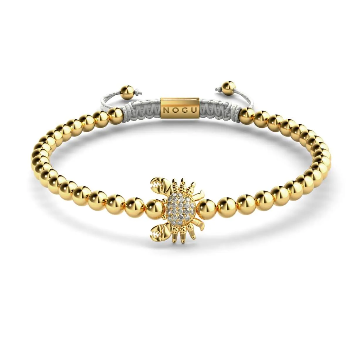 Crystal Sea Crab | 18k Gold | White | Macrame Charmballa Bracelet