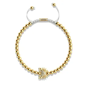 Crystal Sea Crab | 18k Gold | White | Macrame Charmballa Bracelet