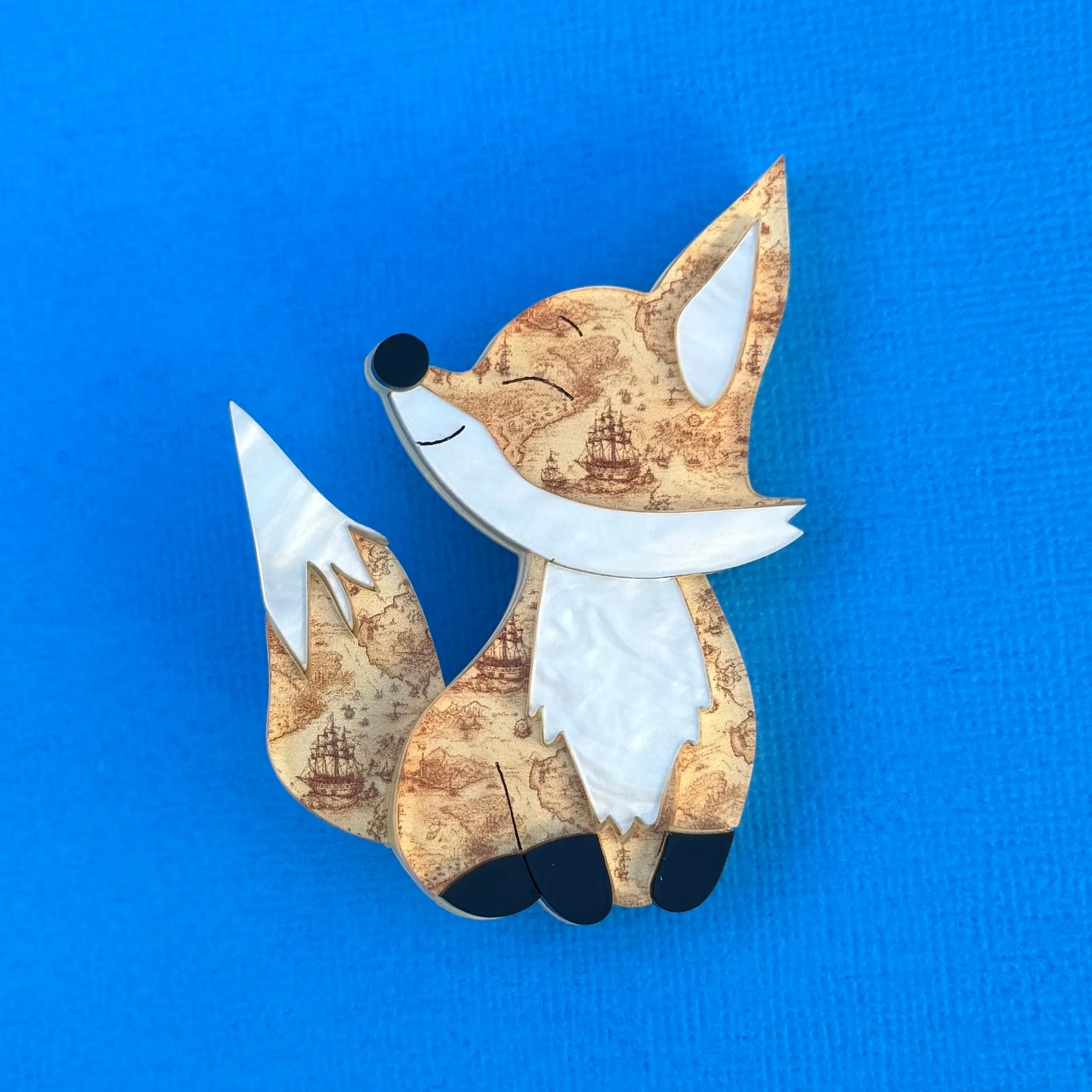 Davy Jones 🏴‍☠️ the fox 🦊 - Brooch - Set of 2