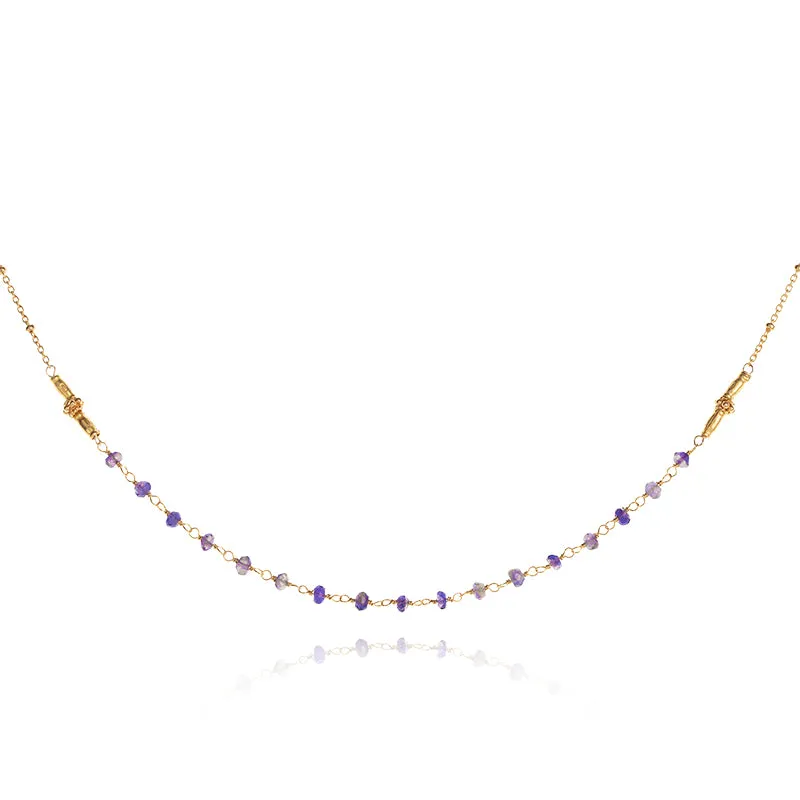 Dorian Collar Necklace, Iolite, Gold