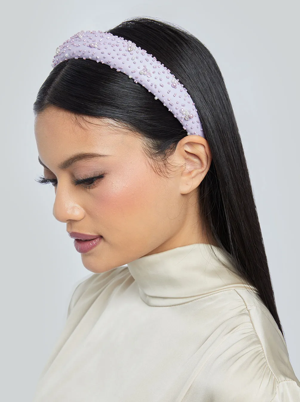 EMBELLISHED HEADBAND ACCESSORIES LILAC