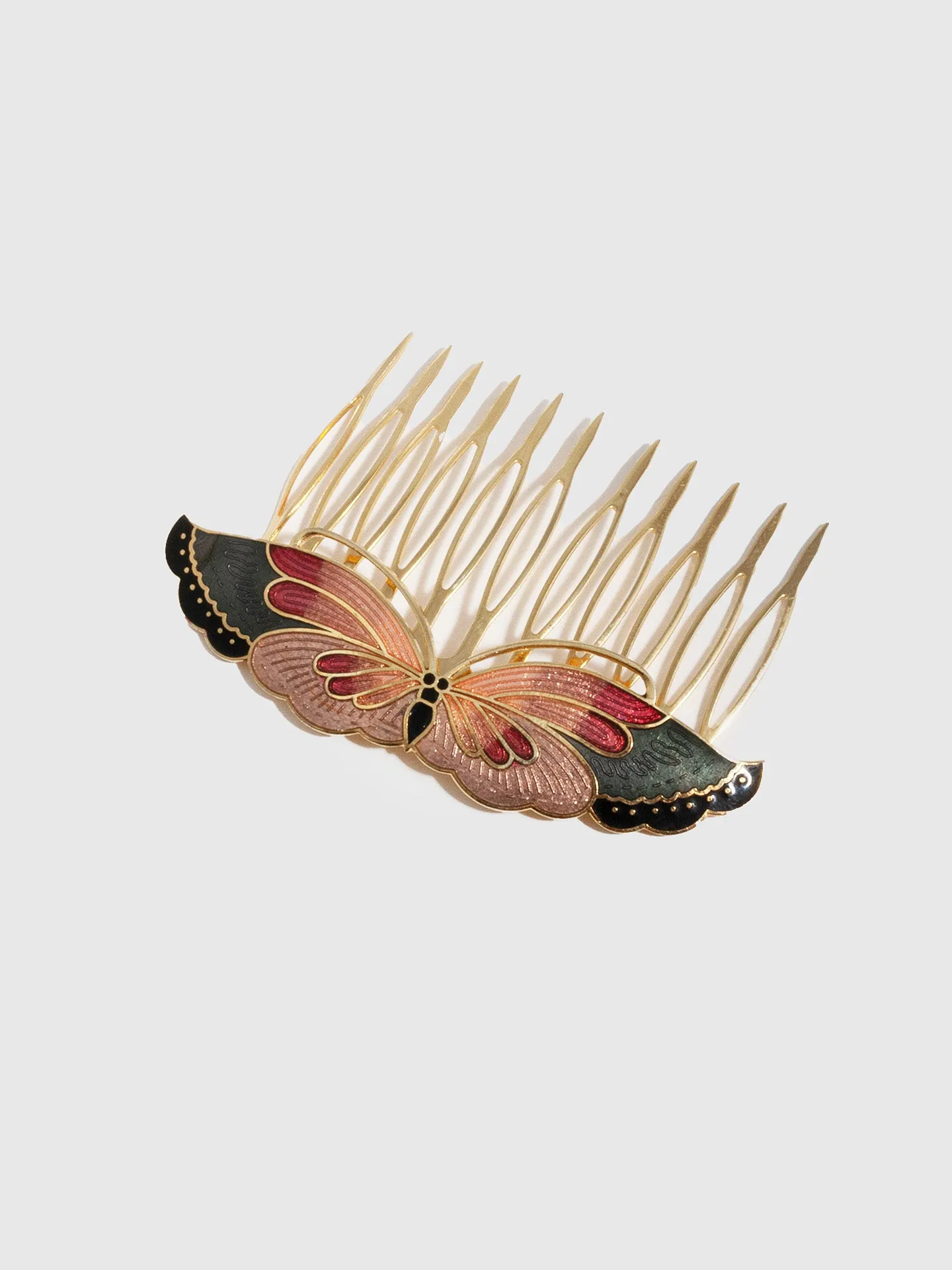 Enamel Butterfly Hair Comb - Vintage Capsule