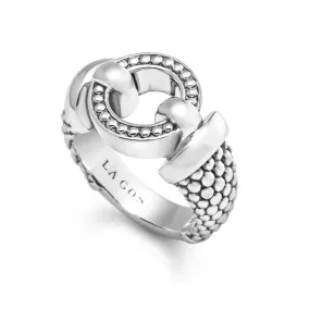 Enso Circle Caviar Ring