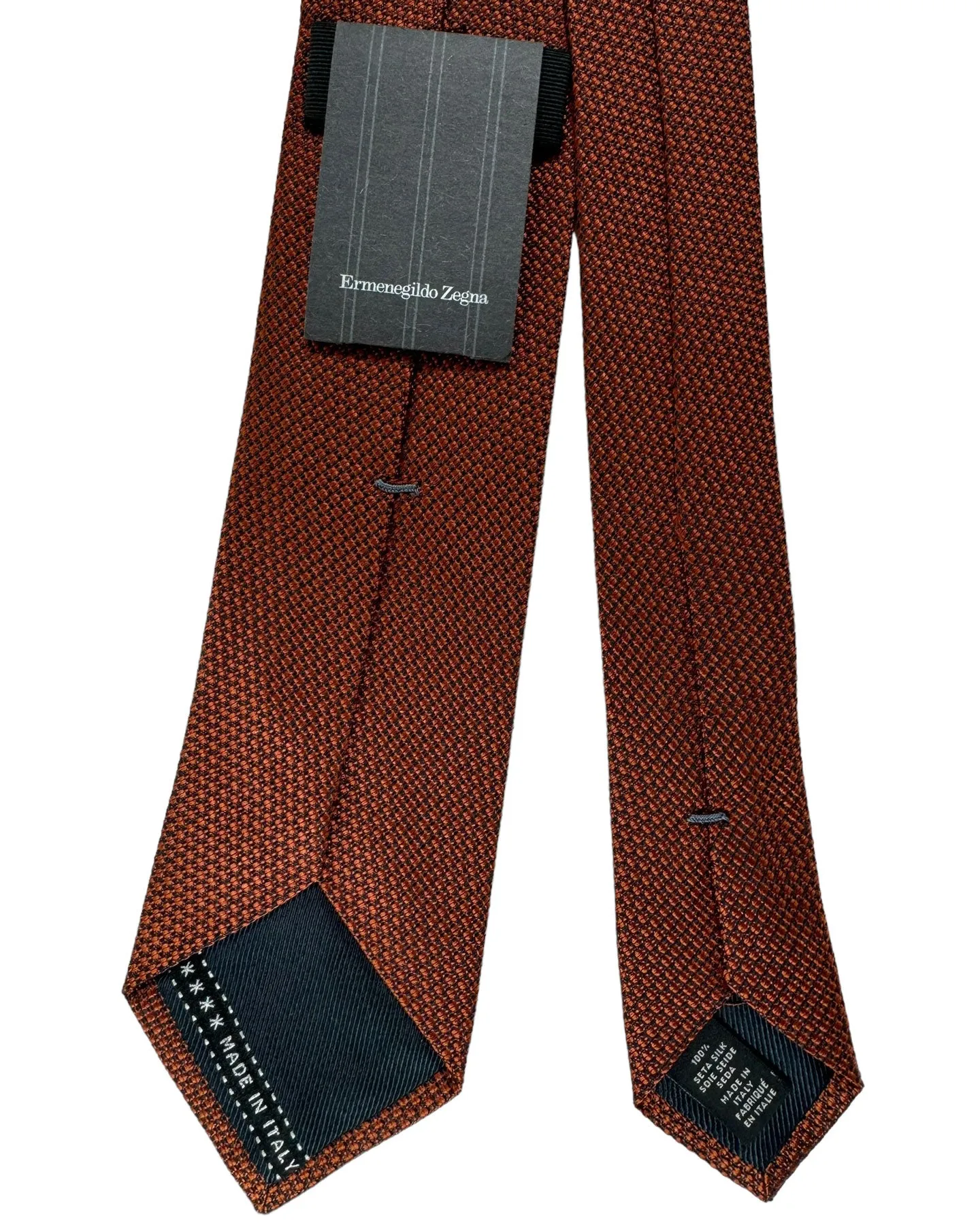 Ermenegildo Zegna Narrow Tie Brown Black Pattern