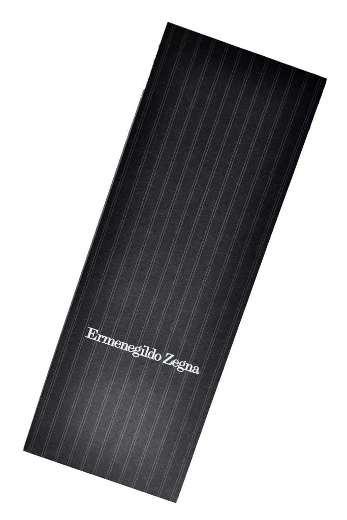 Ermenegildo Zegna Tie Black Gray Geometric Narrow Cut