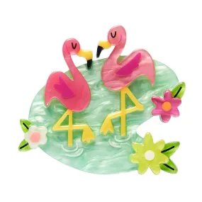 Erstwilder Atomic Abode - Let's Flamingle Brooch *