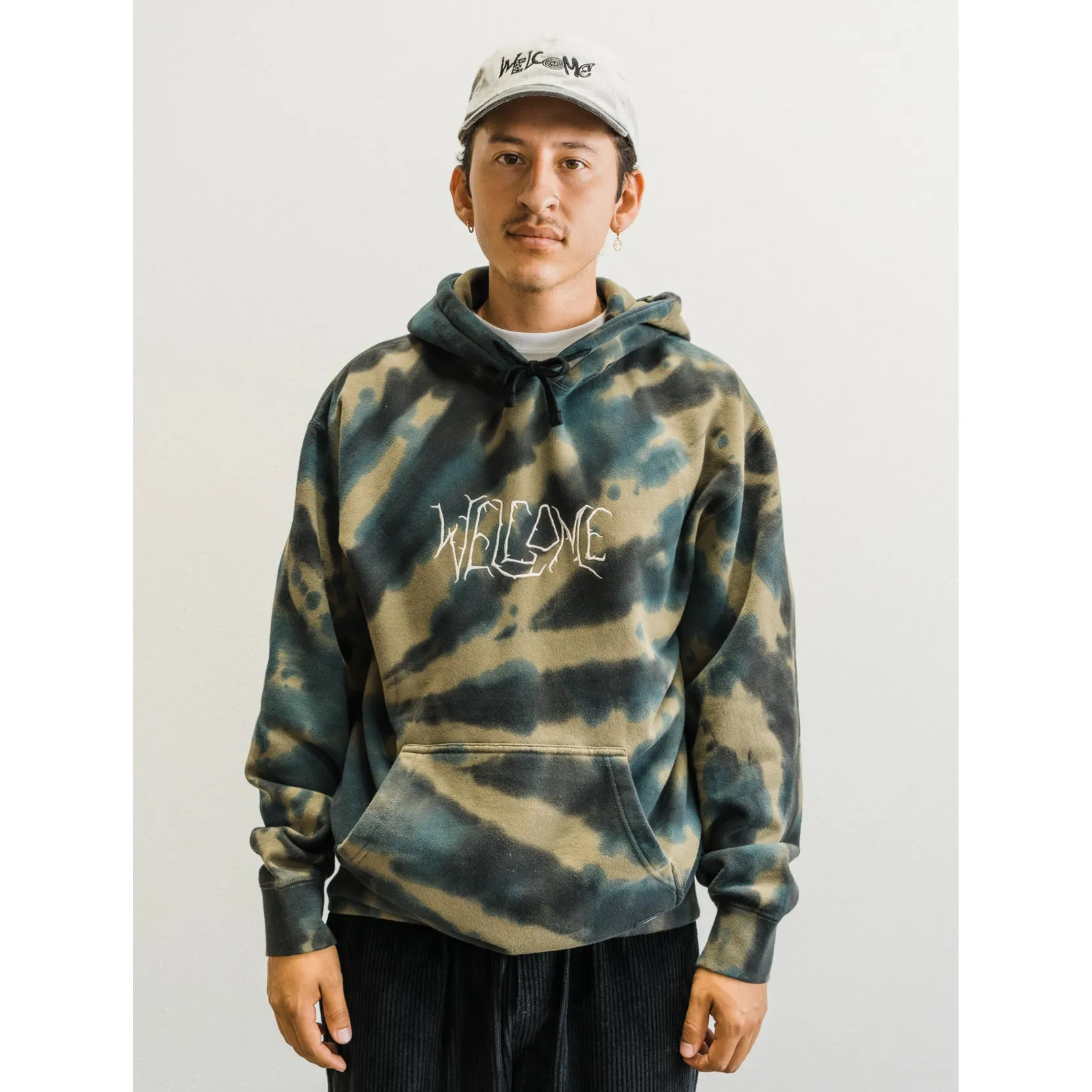 Exner Tie-Dyed Pullover Hoodie - Kelp