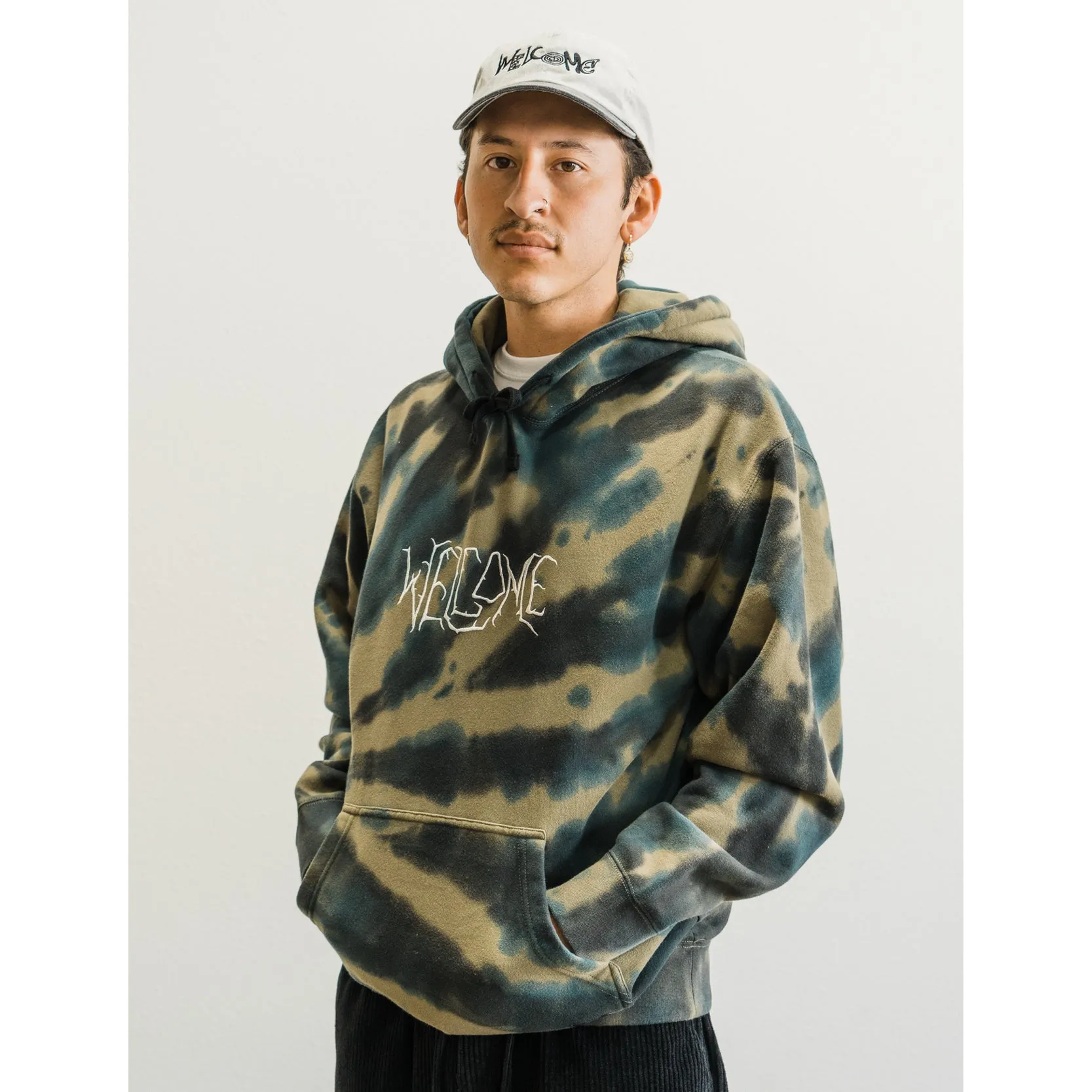 Exner Tie-Dyed Pullover Hoodie - Kelp