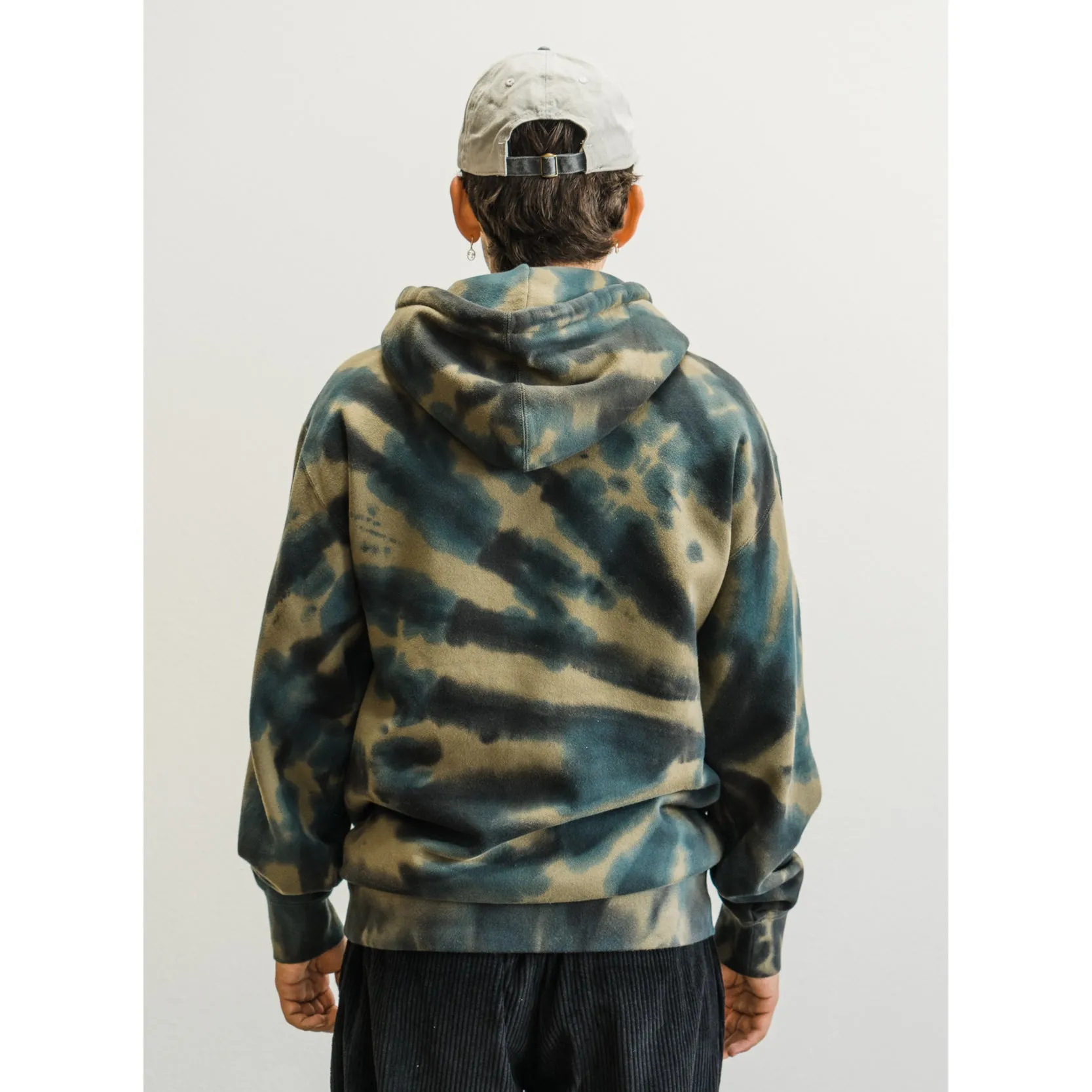 Exner Tie-Dyed Pullover Hoodie - Kelp