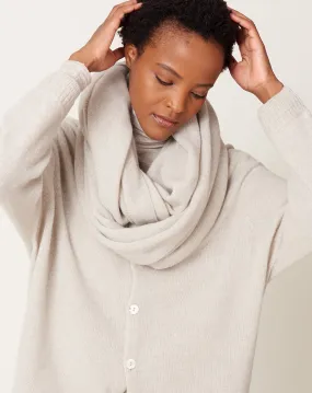 Fine Merino Wool Snood Scarf in Beige