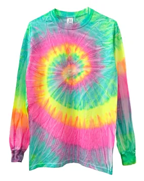 Fluorescent Tie-Dye Long Sleeve Unisex Tee