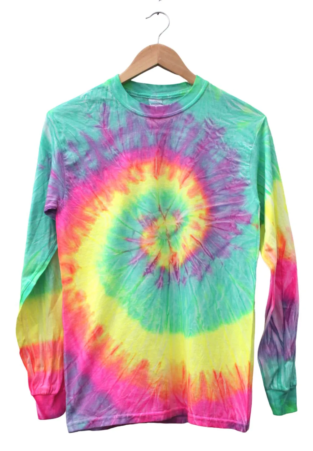 Fluorescent Tie-Dye Long Sleeve Unisex Tee