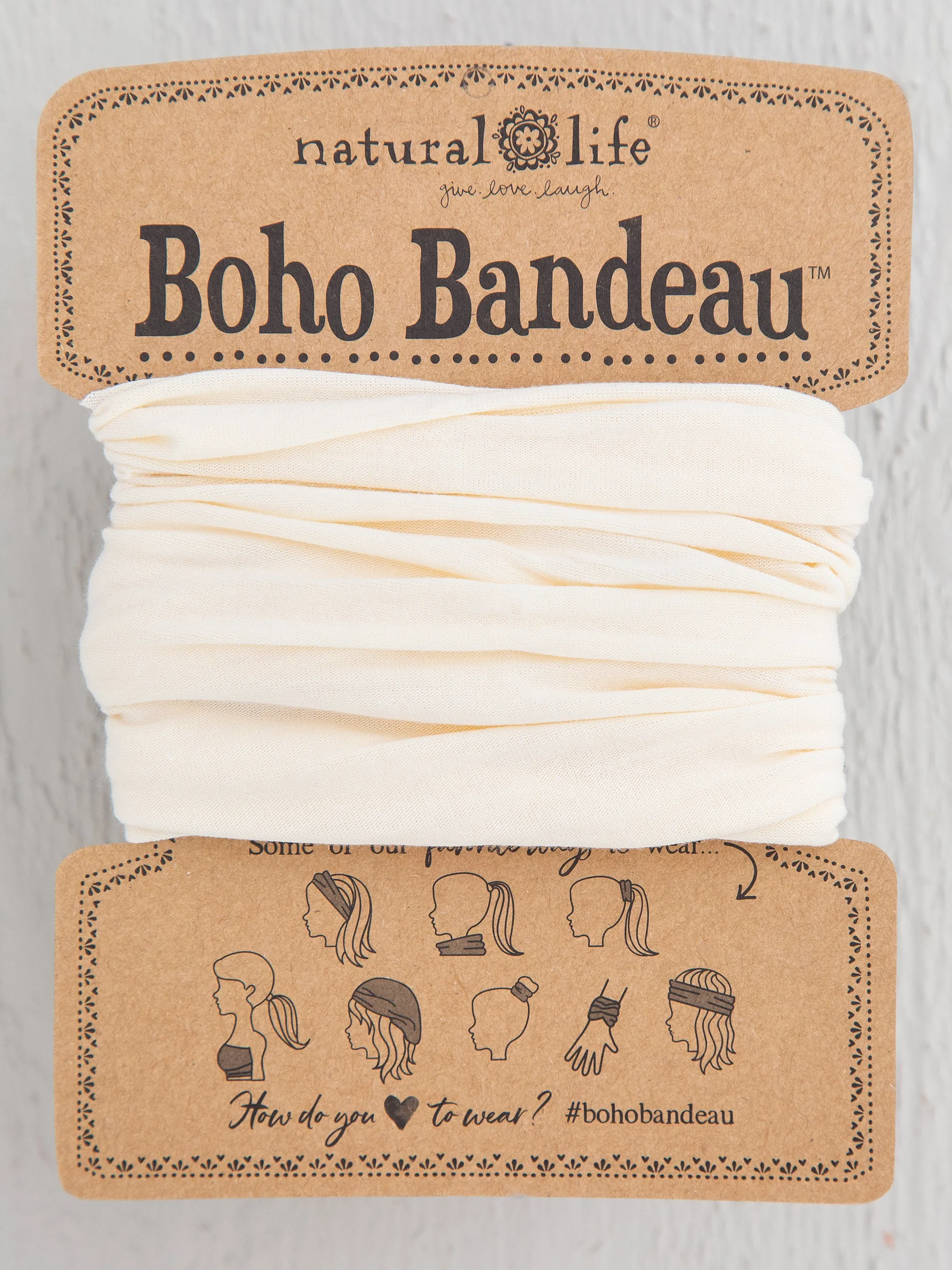 Full Boho Bandeau® Headband - Cream