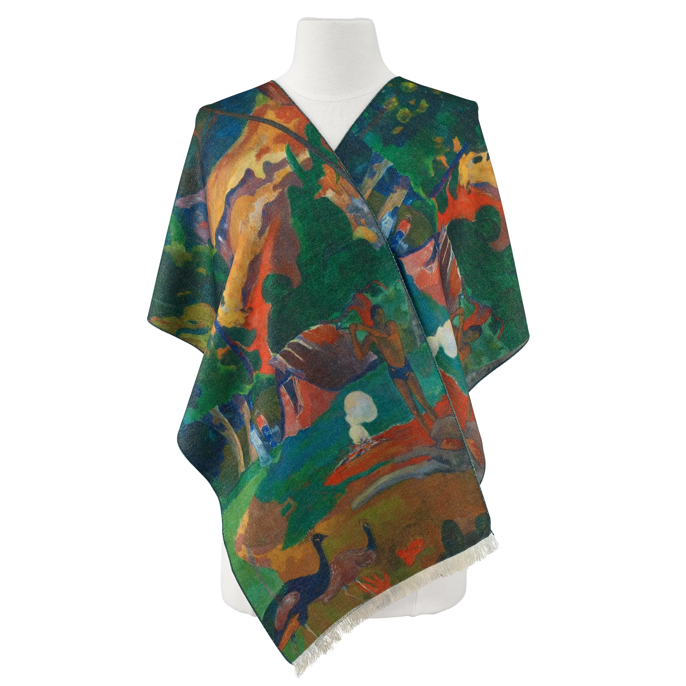 Gauguin Landscape with Peacock Viscose\Poly Scarf