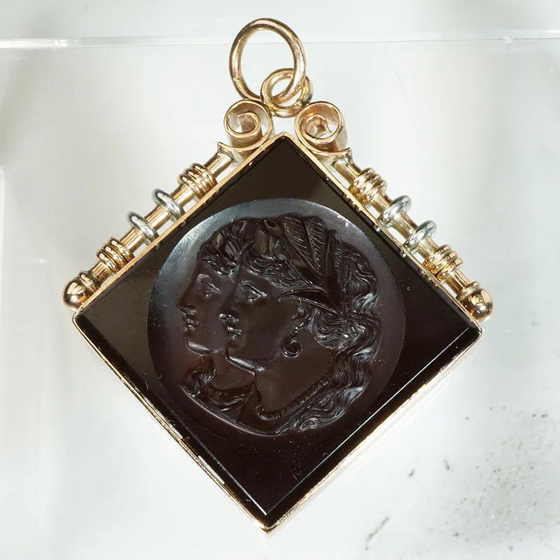 Gemini Intaglio Fob in Gold & Platinum