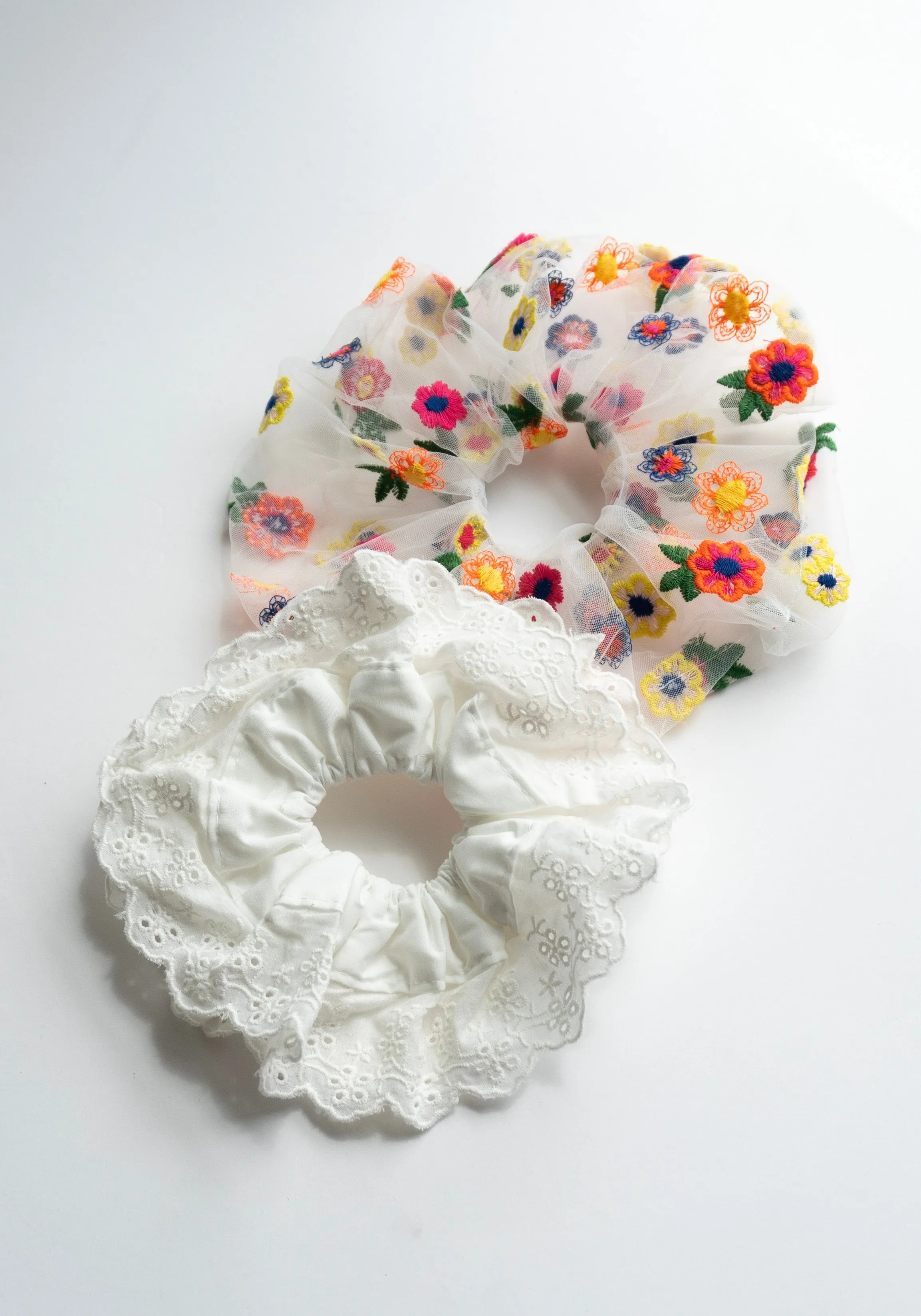 Giant Broderie Anglaise Lace Scrunchie