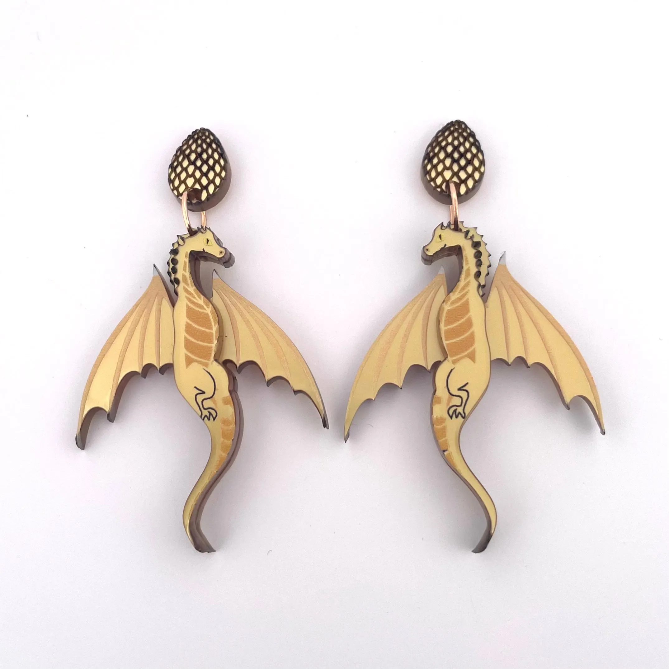 Gold Dragon - earrings - Set of 2