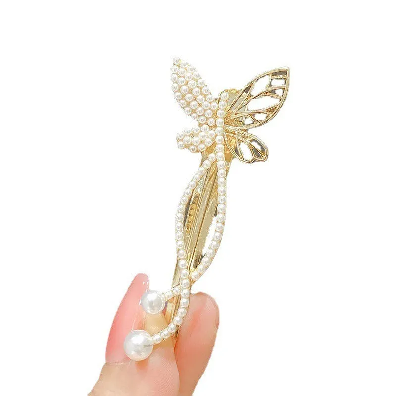 Golden Butterfly Gold Duckbill Hair Clip