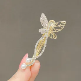 Golden Butterfly Gold Duckbill Hair Clip