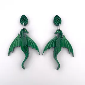 Green Dragon - earrings - Set of 2