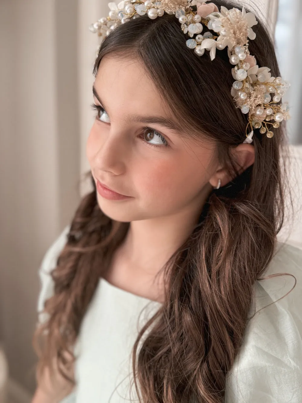 Hadley Girls Pearl Flower Headband