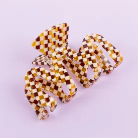 Hair Clip Large - Chessboard