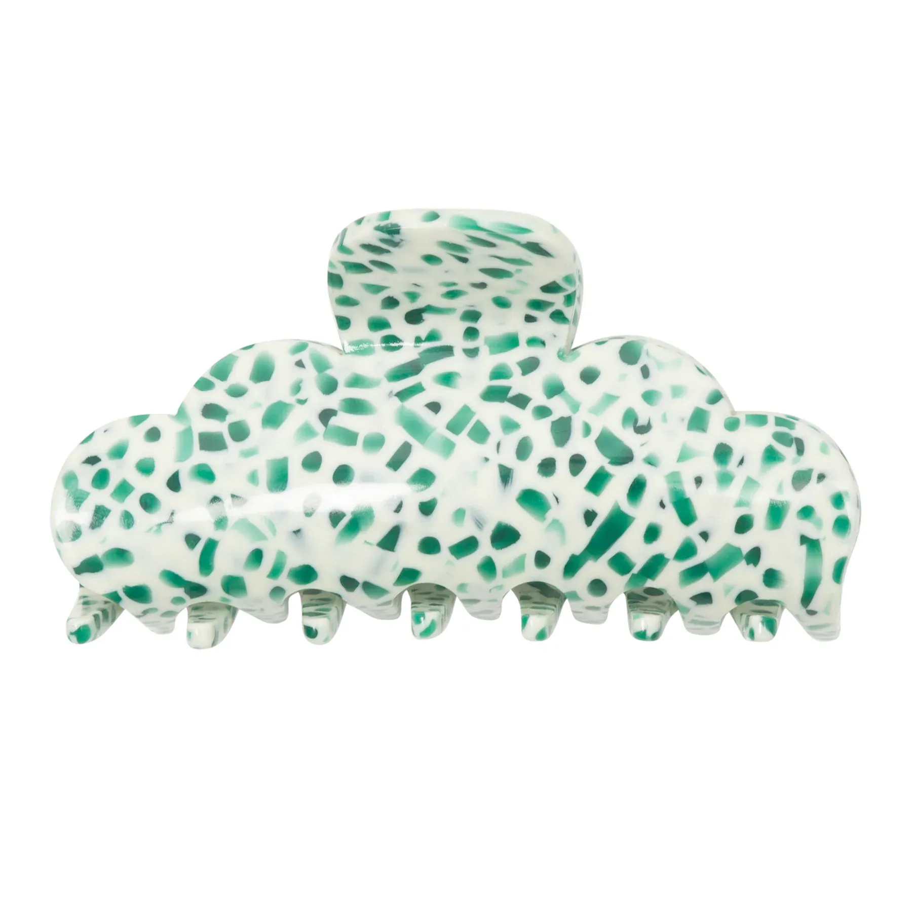 Hair Grip - Green Speckled Ziggy