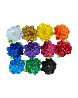 Handmade Sateen Floral Clip / 3 Inc W x 3 Inc L