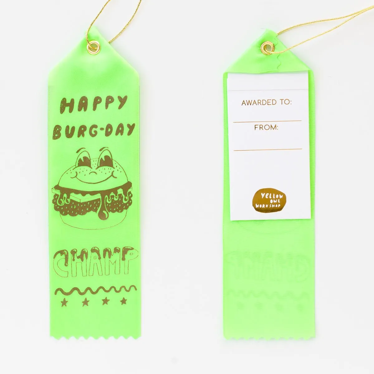 Happy Burgday Champ - Award Ribbon Card