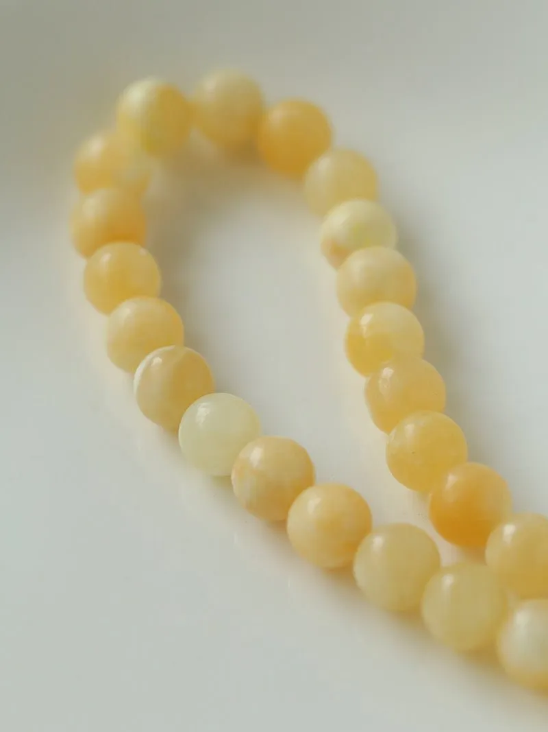 Harmonious Gemstone Necklace Yellow Jade 10mm