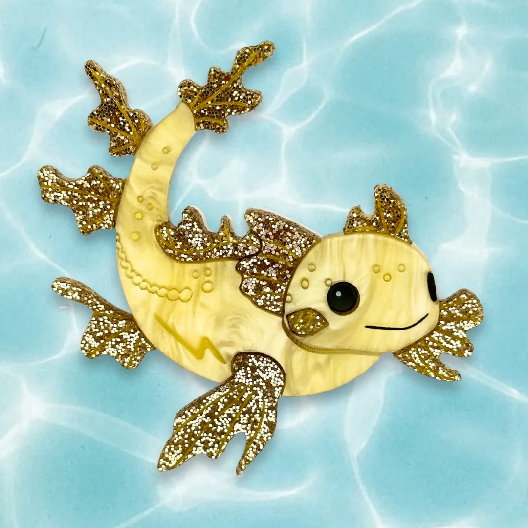 Honeycomb Axolotl  - brooch