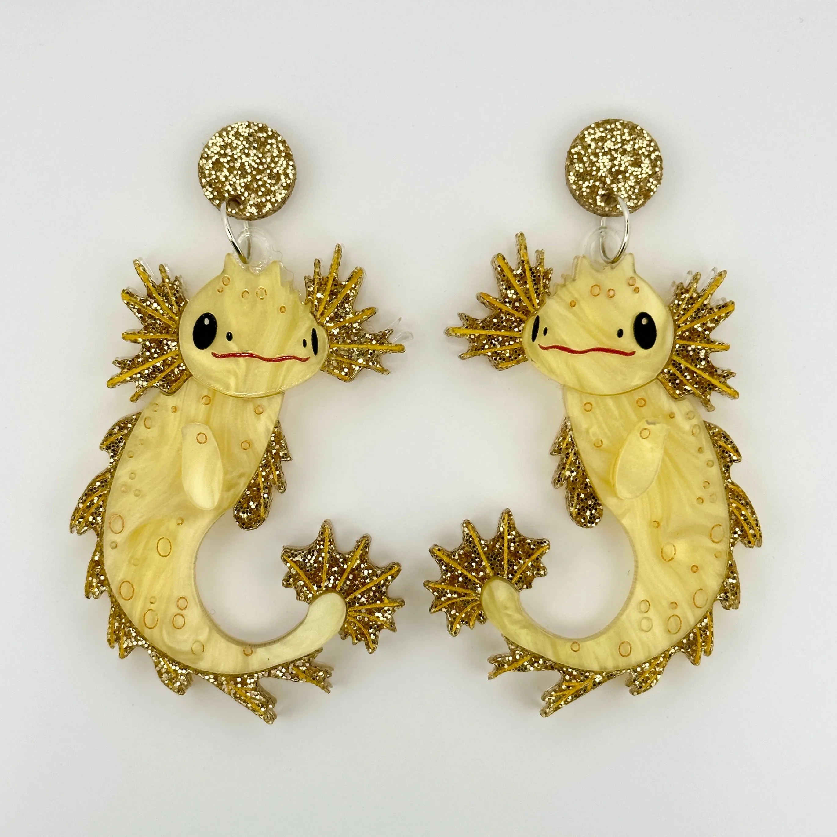 Honeycomb Axolotl - earrings - Set of 2