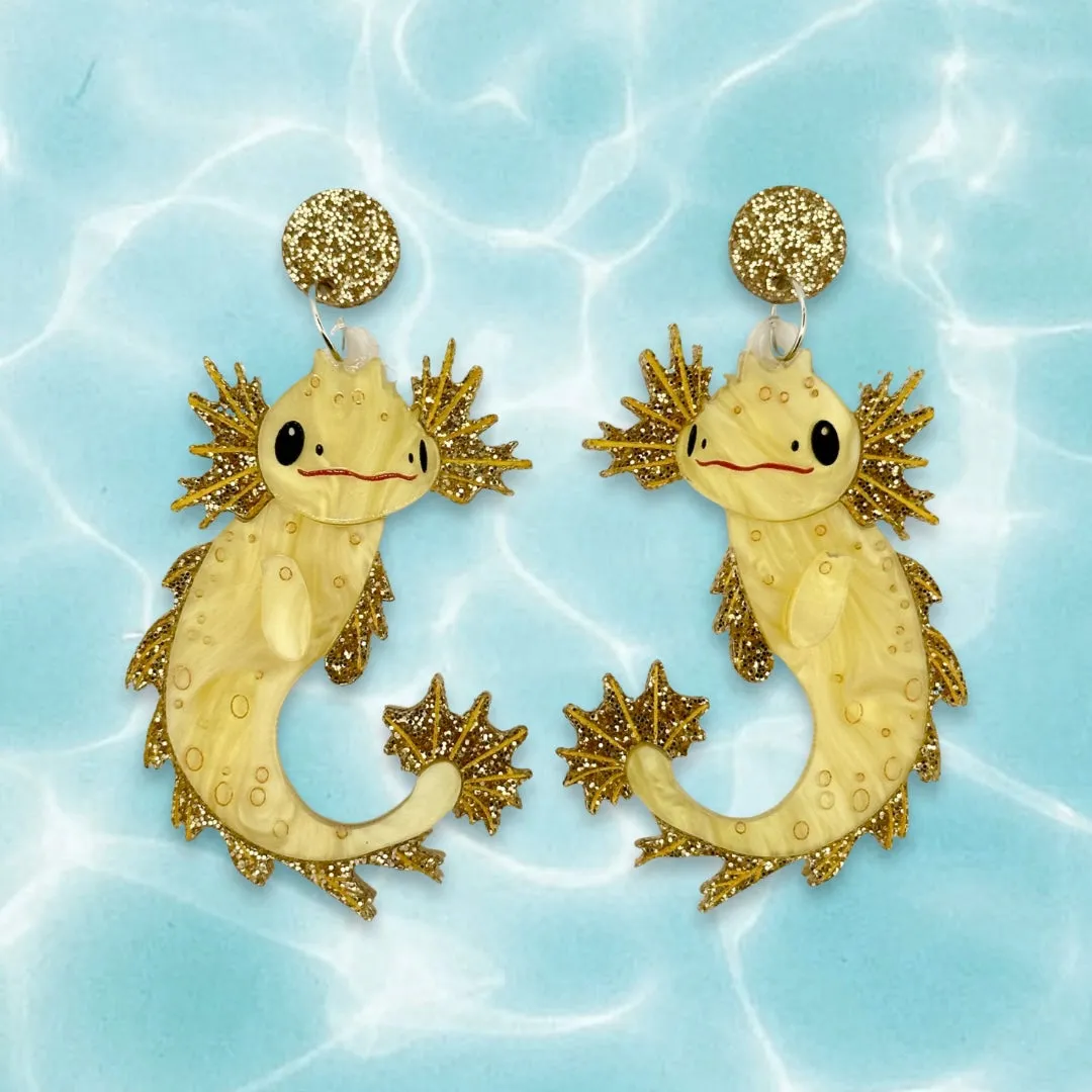 Honeycomb Axolotl - earrings - Set of 2