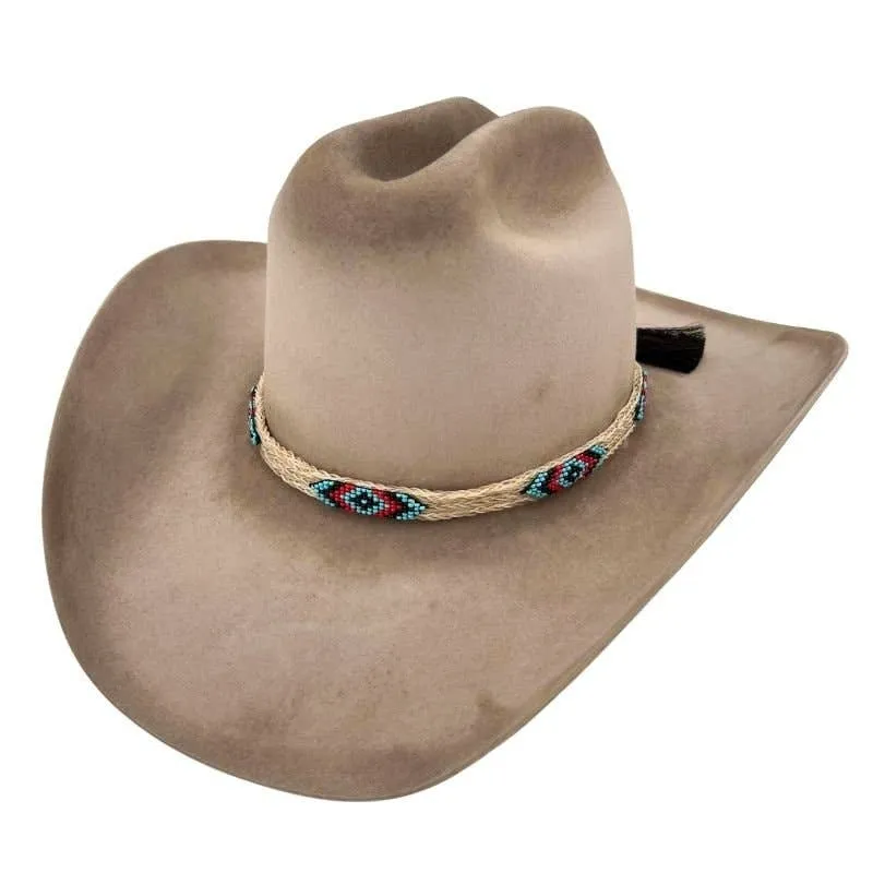 Horsehair Beaded Cowboy Hat Band - Star