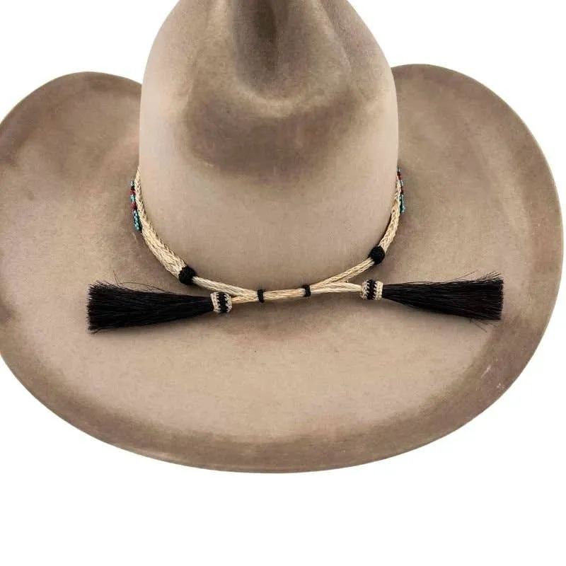 Horsehair Beaded Cowboy Hat Band - Star