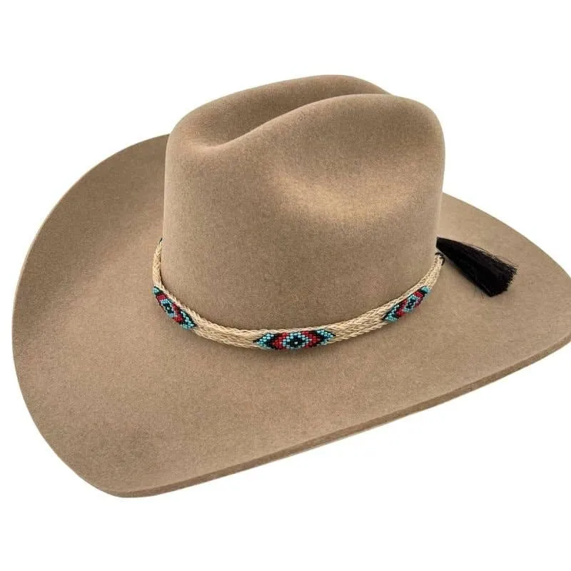 Horsehair Beaded Cowboy Hat Band - Star