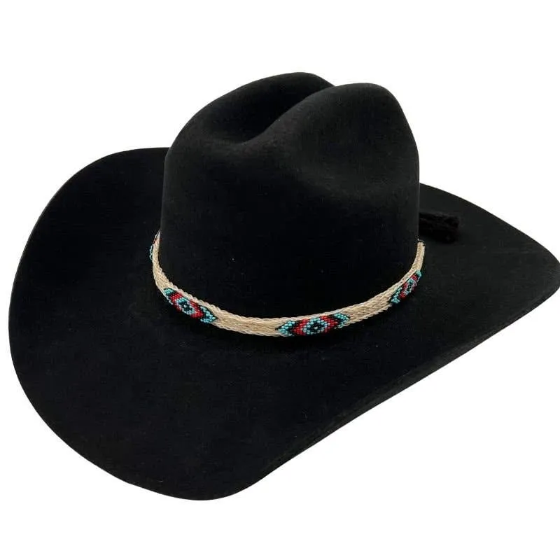 Horsehair Beaded Cowboy Hat Band - Star