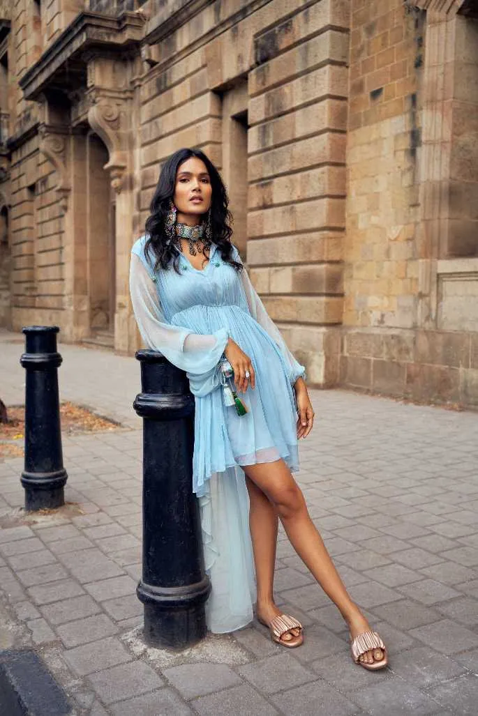 Ice Blue Layered Dress