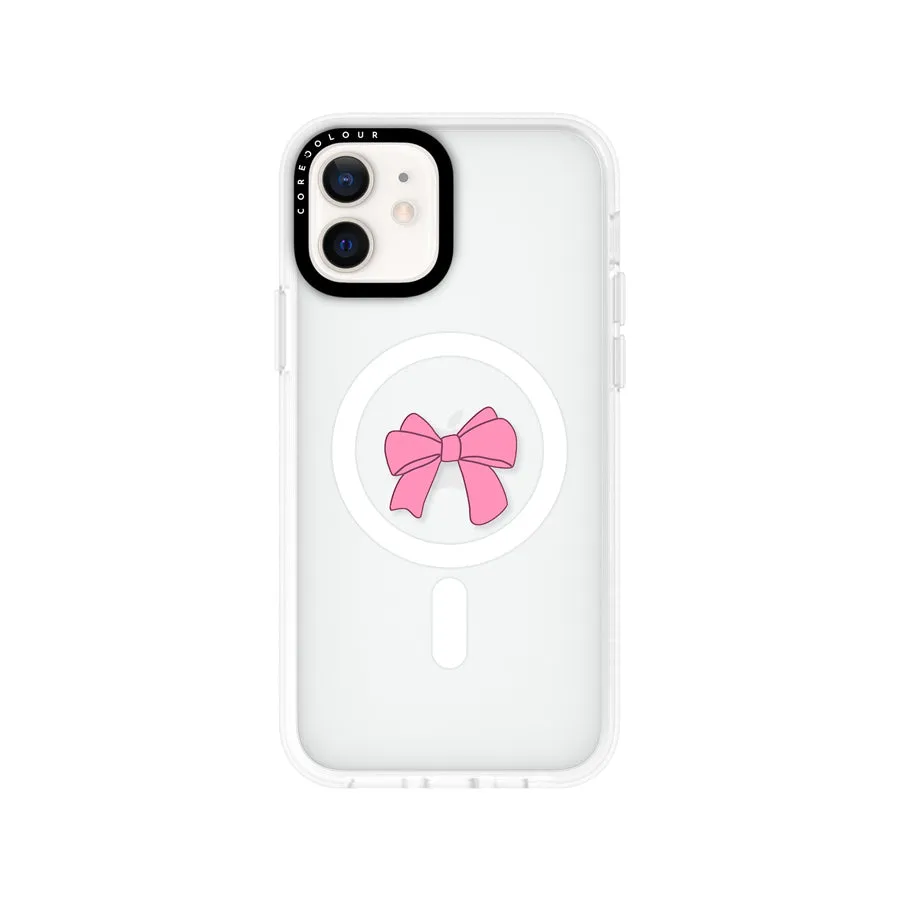 iPhone 12 Pink Ribbon Bow Phone Case MagSafe Compatible