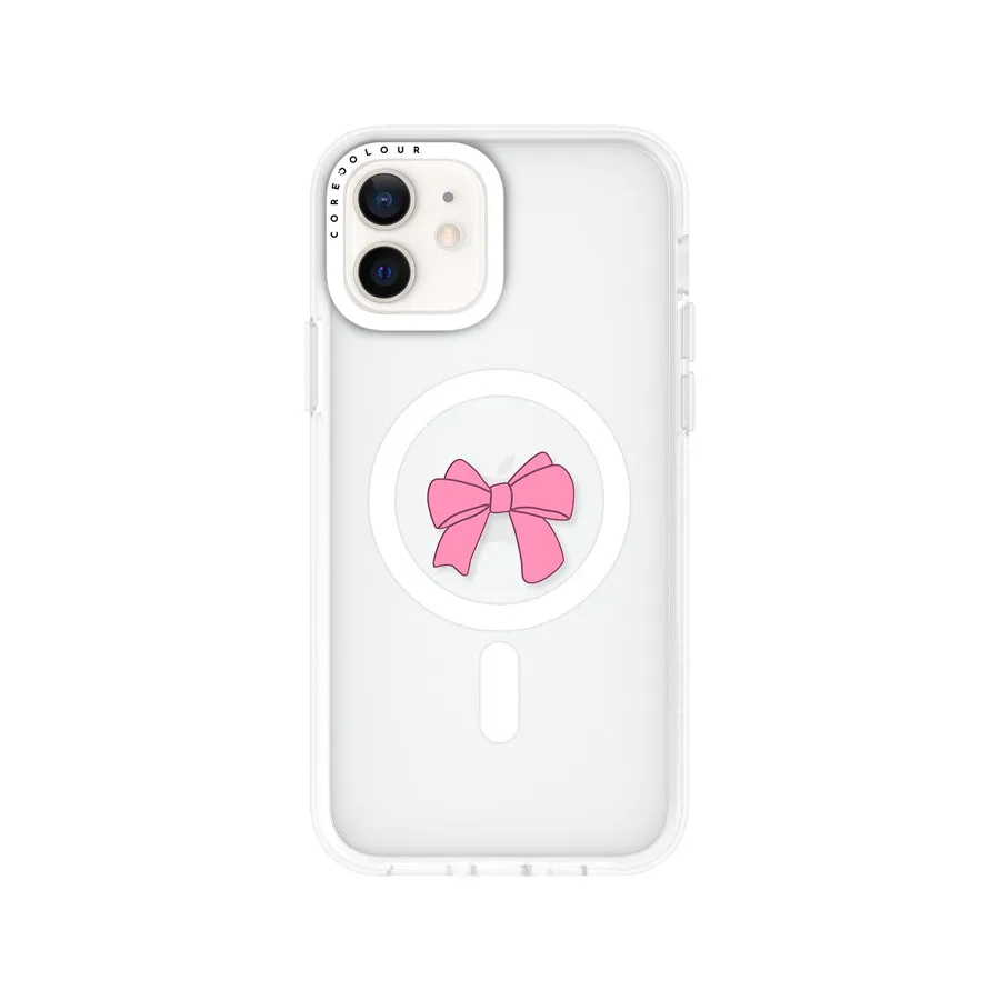 iPhone 12 Pink Ribbon Bow Phone Case MagSafe Compatible