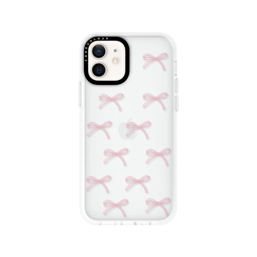 iPhone 12 Pink Ribbon Minimal Line Phone Case